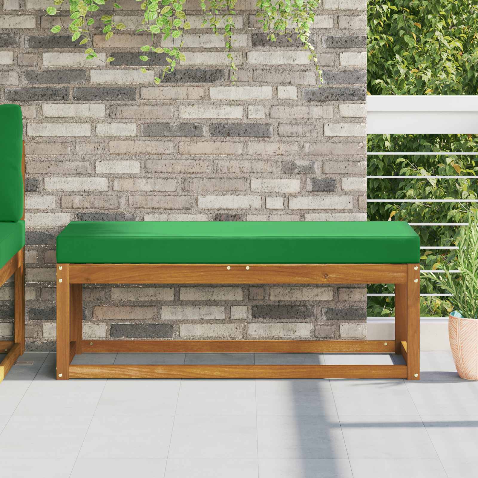 Sitzkissen für Outdoor 100 % Polyester Grün 111,5 x 40 x 8 cm