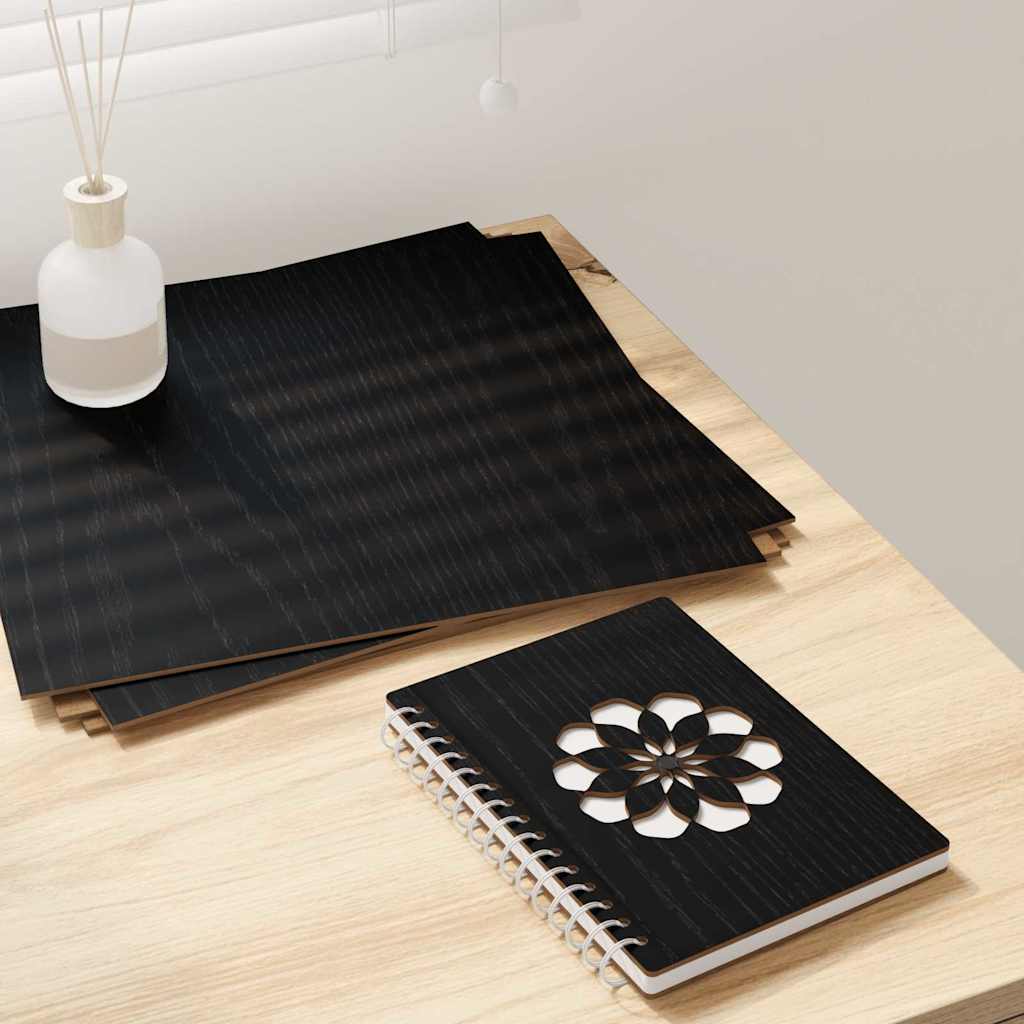 Dekoplatten 50 stk. Schwarz Eichen-Optik 30 x 30 x 0,27 cm