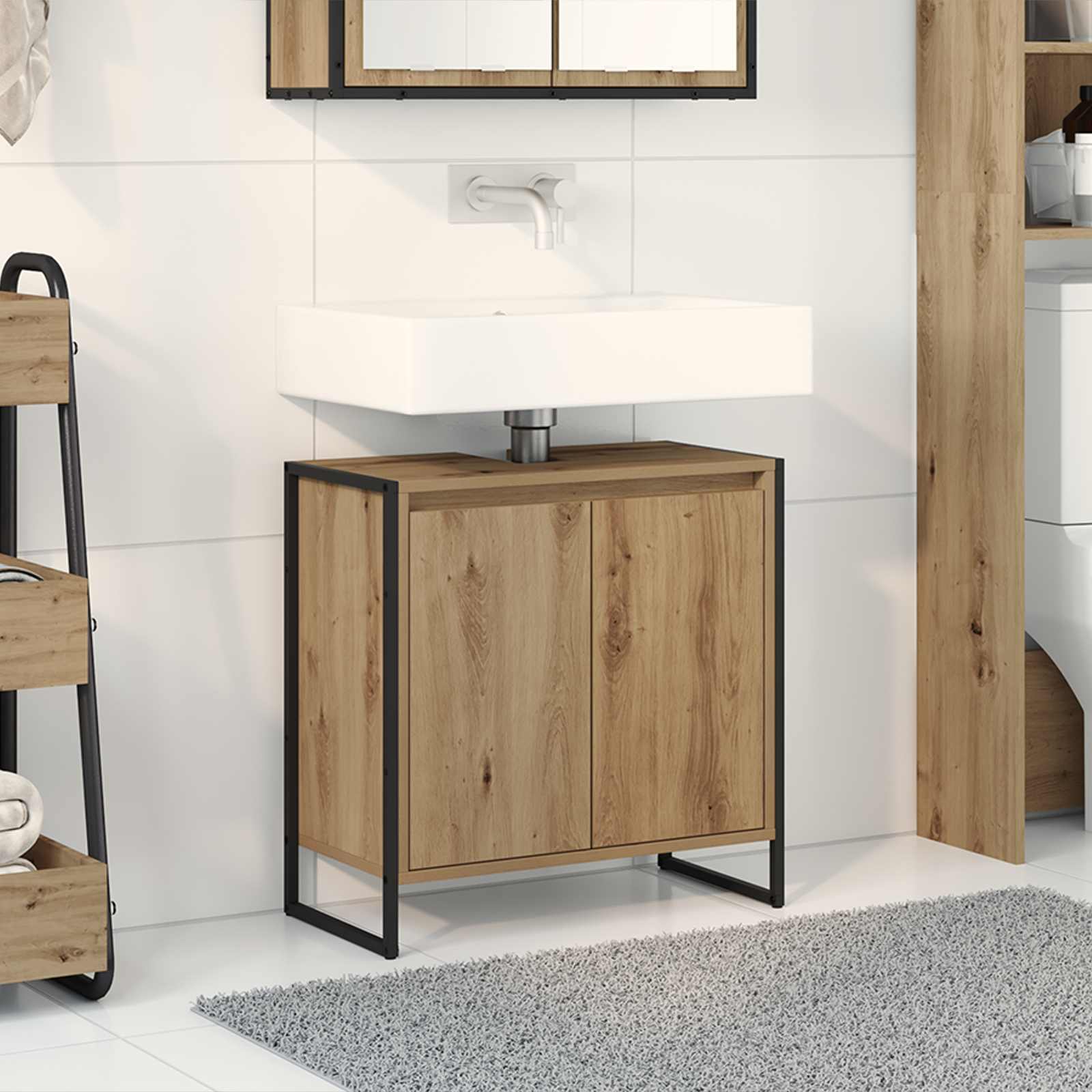 Badezimmerschrank Kunsthandwerk Eiche 60 x 30 x 60 cm