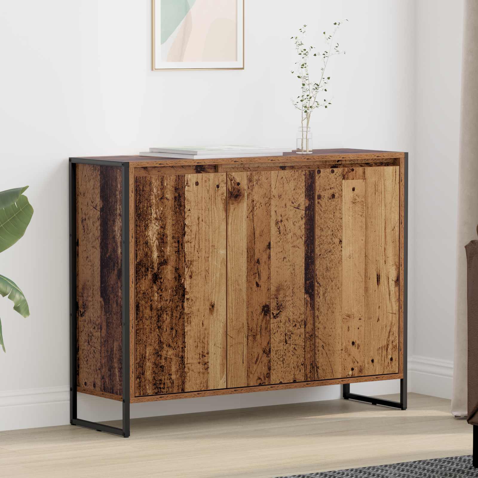 Seitenschrank Altholz 96,5 x 30 x 75 cm Holzwerkstoff