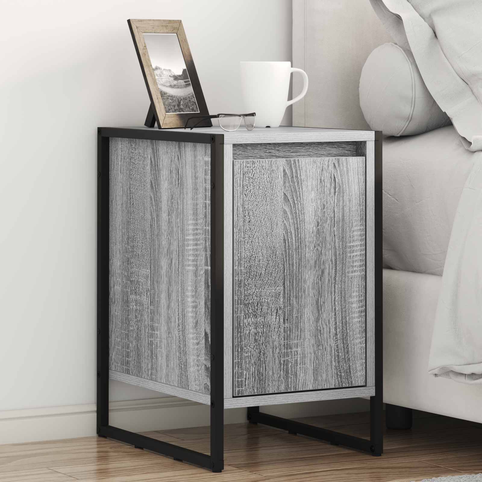 Nachttisch 2 stk. Graues Sonoma 39,5 x 30 x 50 cm Holzwerkstoff