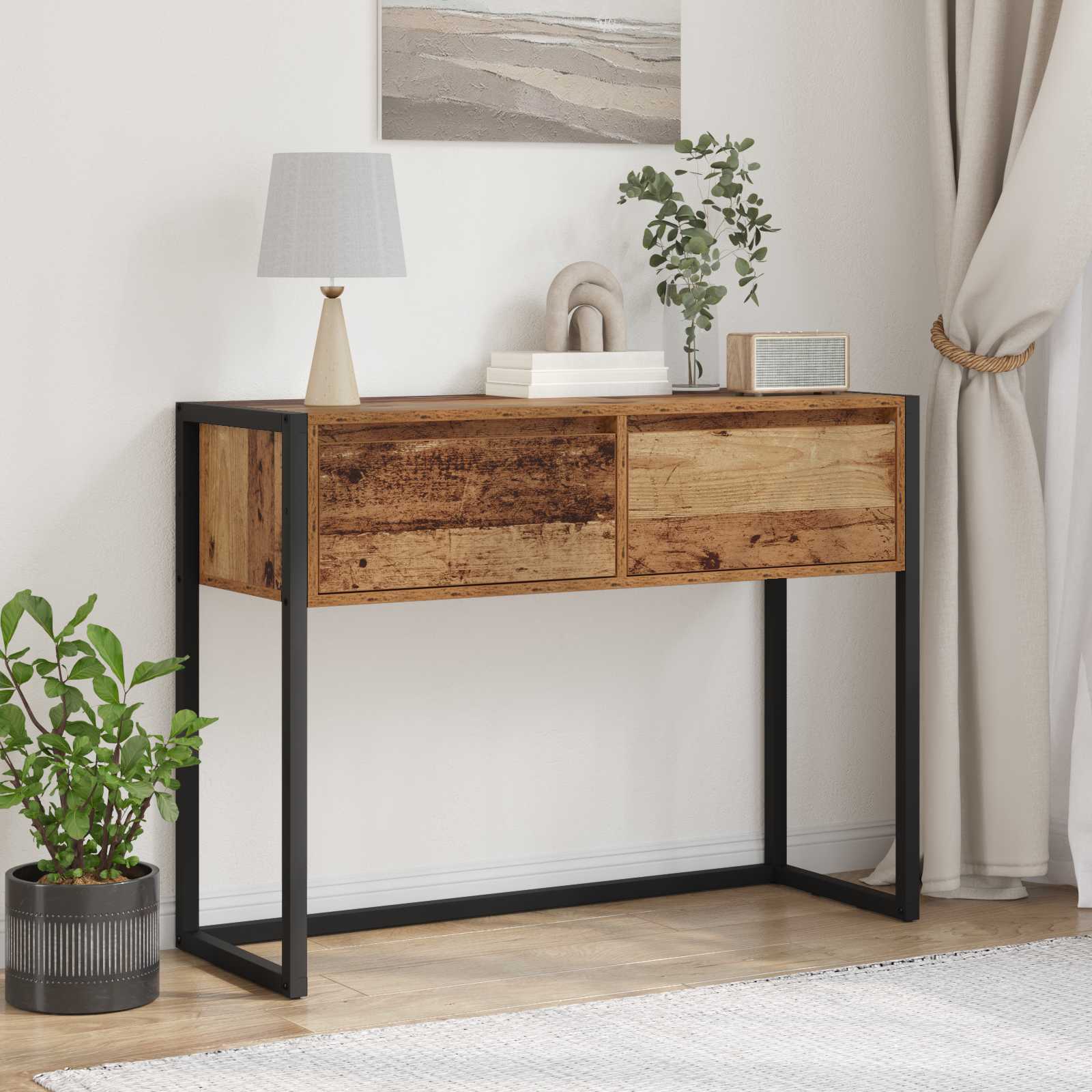 Beistelltisch Altholz 100 x 36 x 75 cm Holzwerkstoff