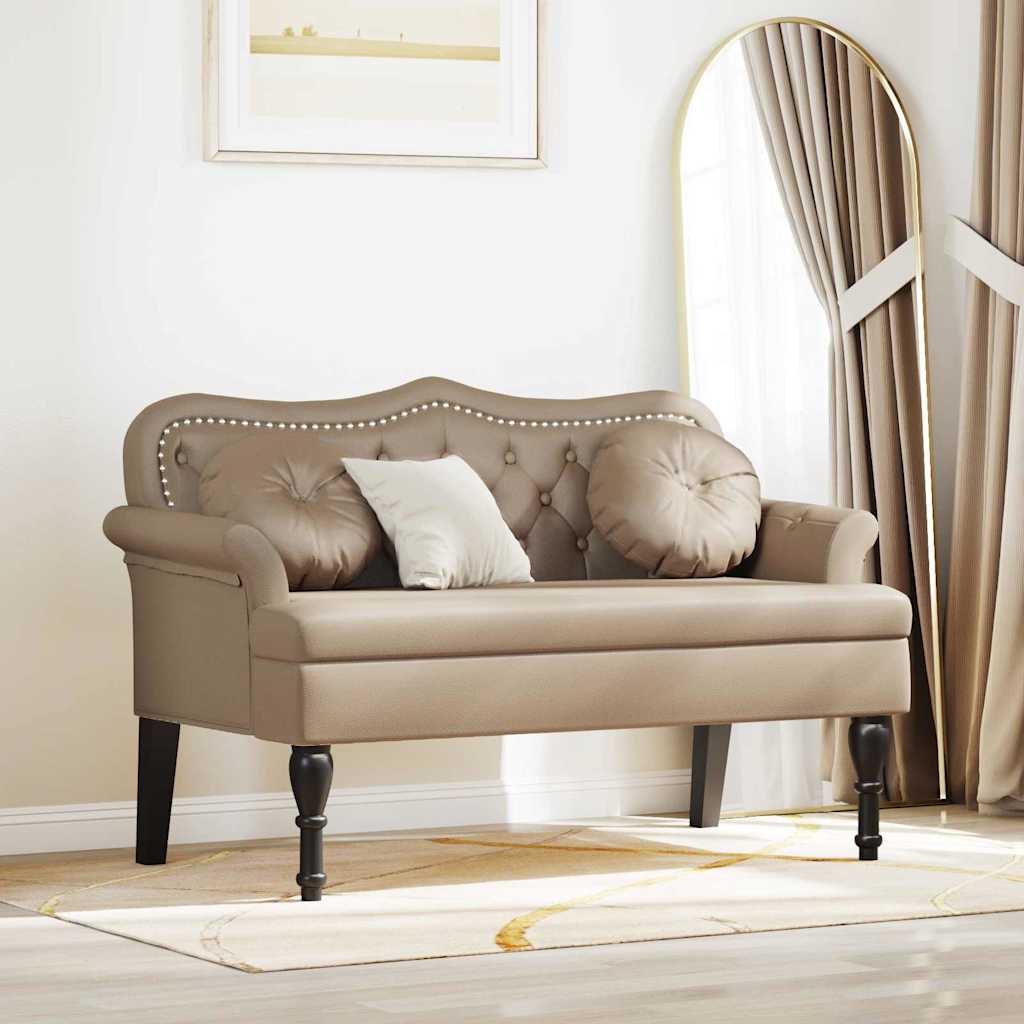 Chesterfield Bench Cappuccino 120,5 x 65 x 75 cm Kunstleder