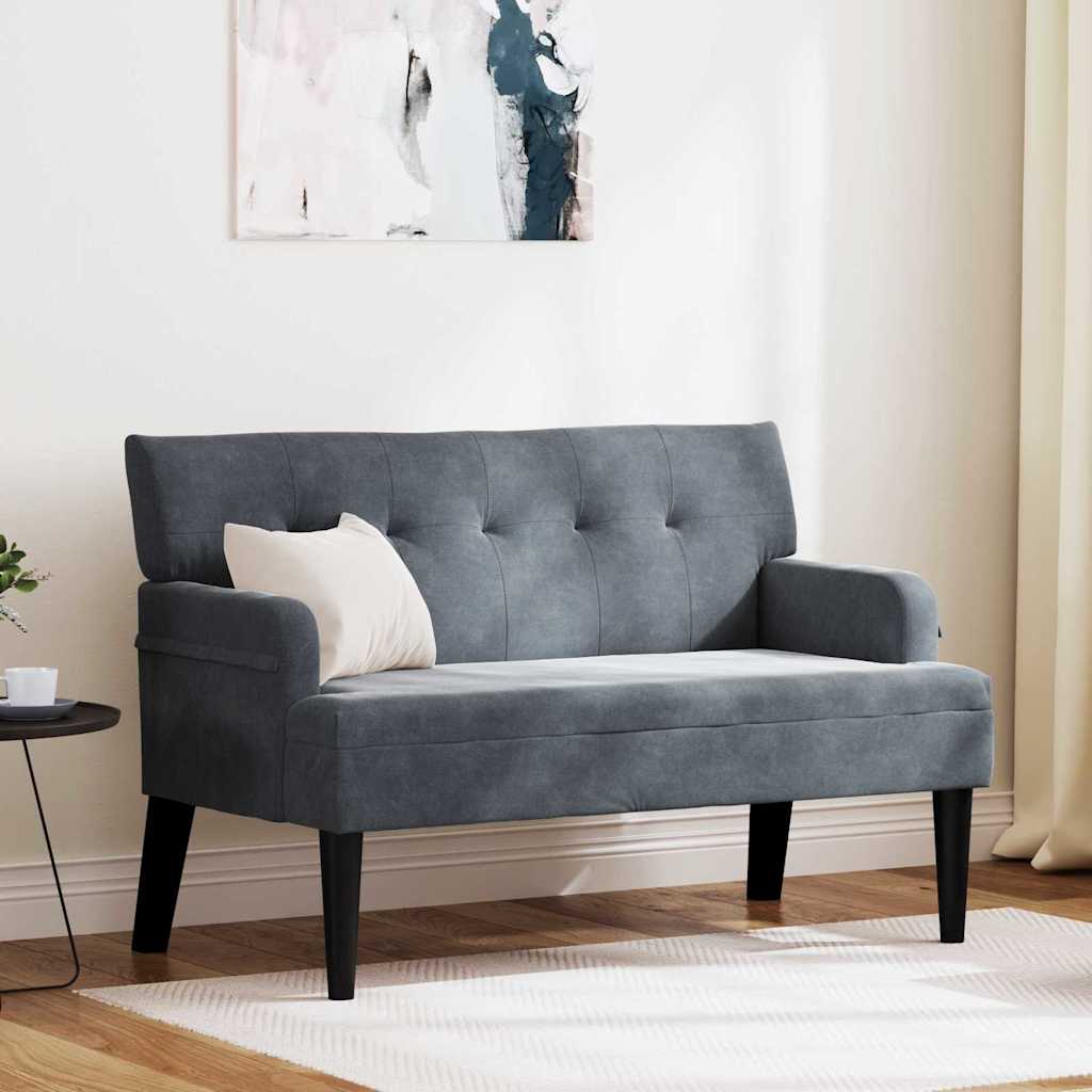 Chesterfield Bench Dunkelgrau 112 x 65,5 x 75 cm Samt