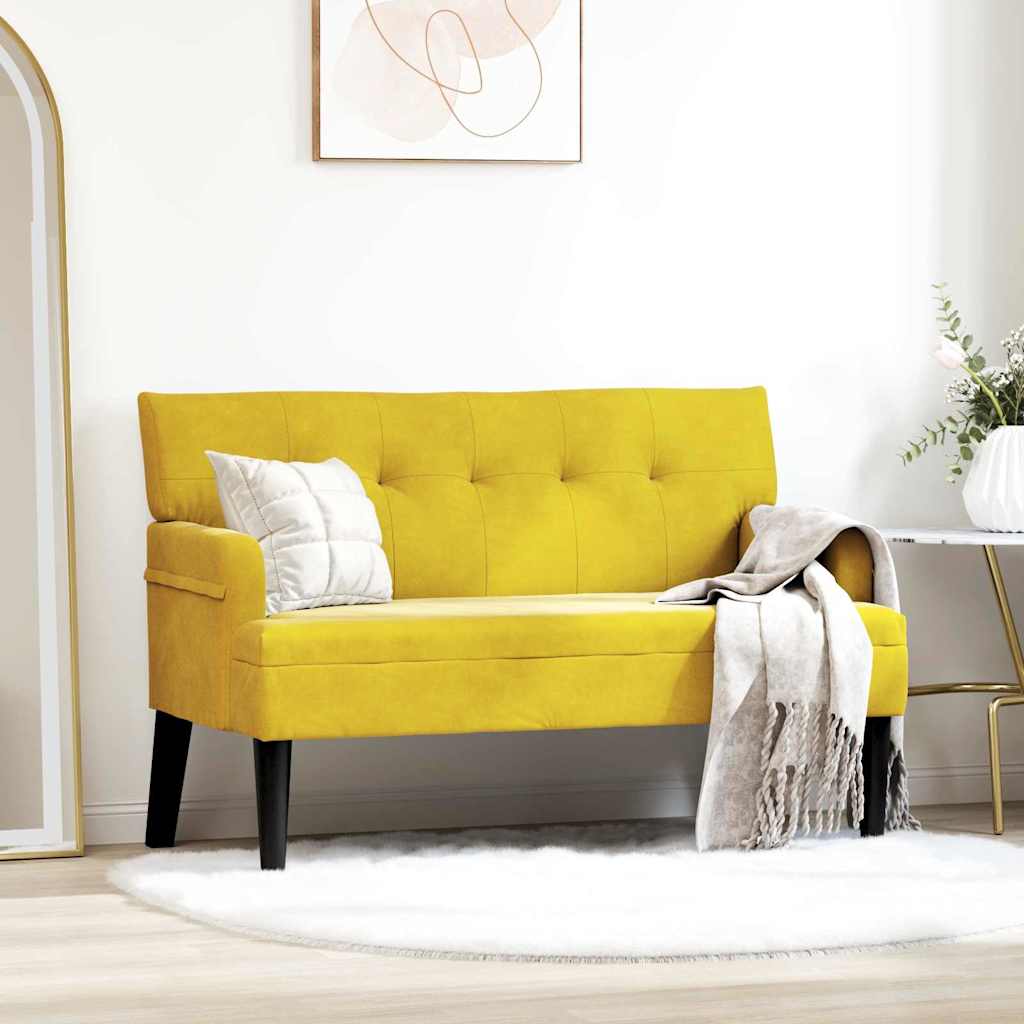 Chesterfield Bench Gelb 112 x 65,5 x 75 cm Samt