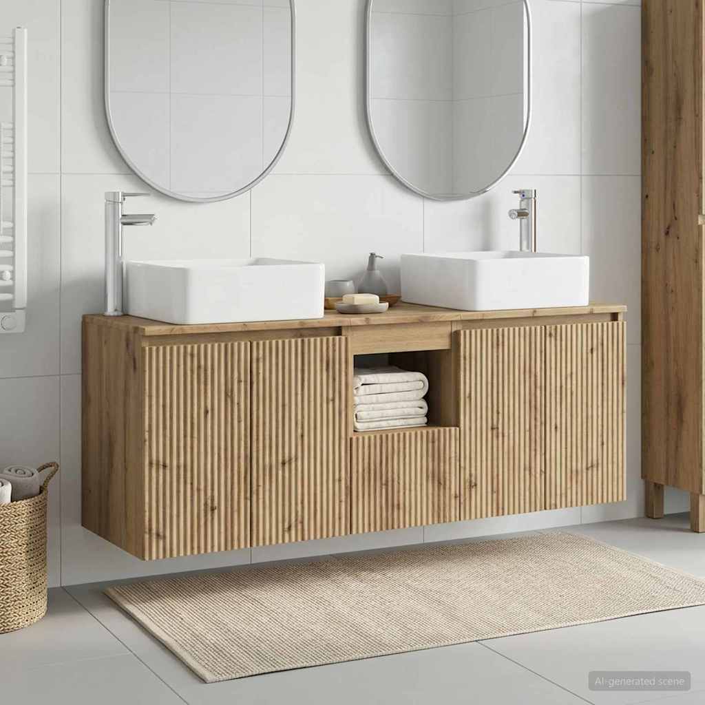 Badezimmerschrank-Set 3 Stk. Artisan-Eiche 53 x 35 x 63 cm