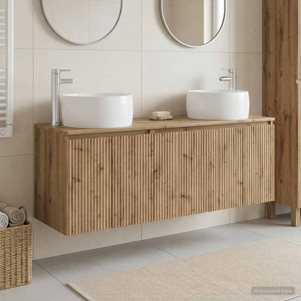 Badezimmerschrank-Set 3 Stk. Artisan-Eiche 49,5 x 44,5 x 66 cm