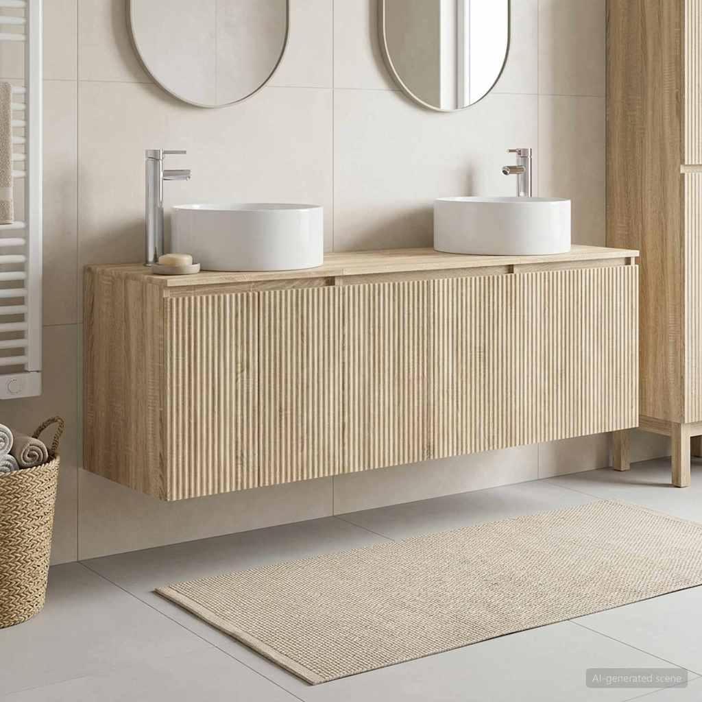 Badezimmerschrank-Set 3 stk. Sonoma-Eiche 49,5 x 44,5 x 65,5 cm