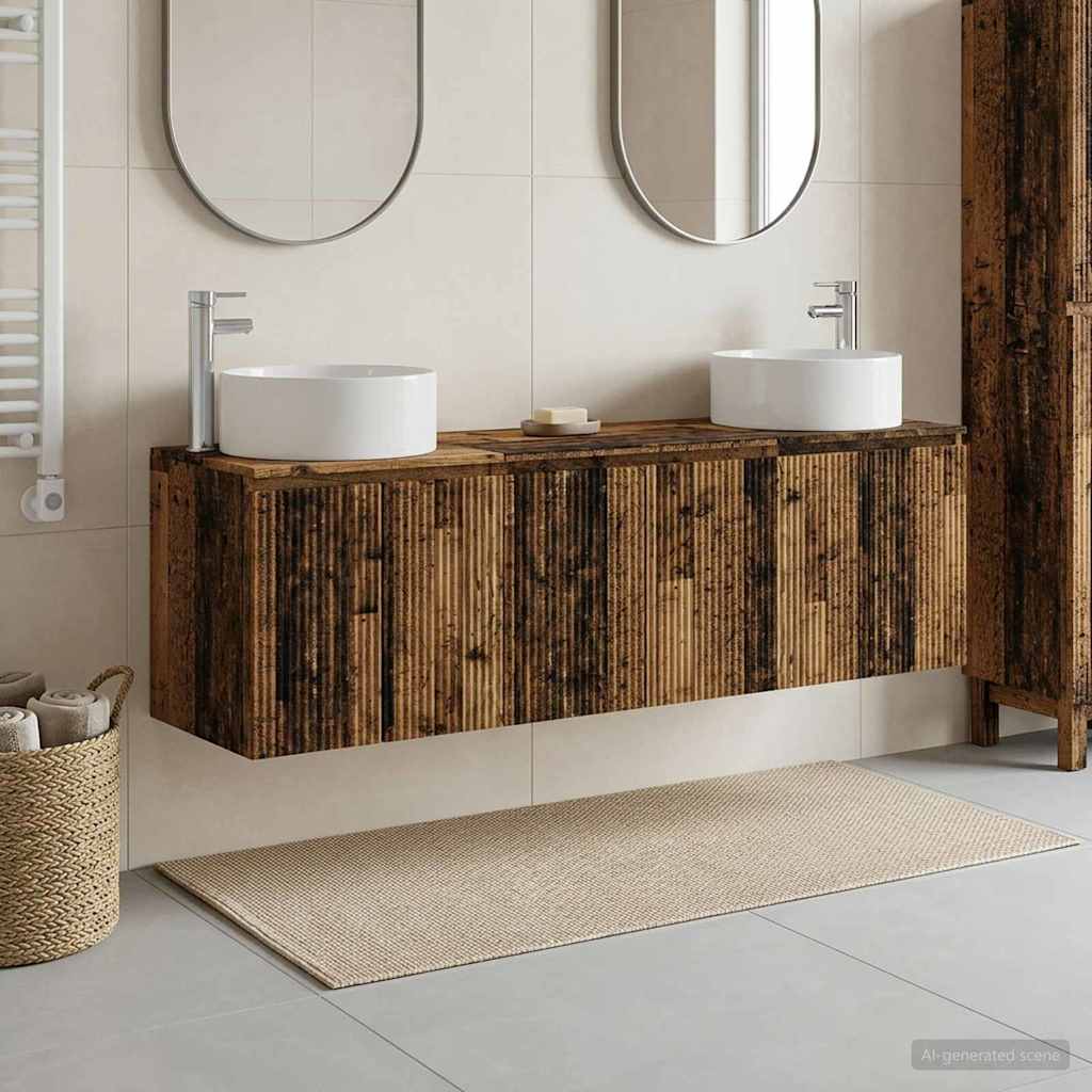 Badezimmerschrank-Set 3 stk. Altholz 49,5 x 44,5 x 65,5 cm