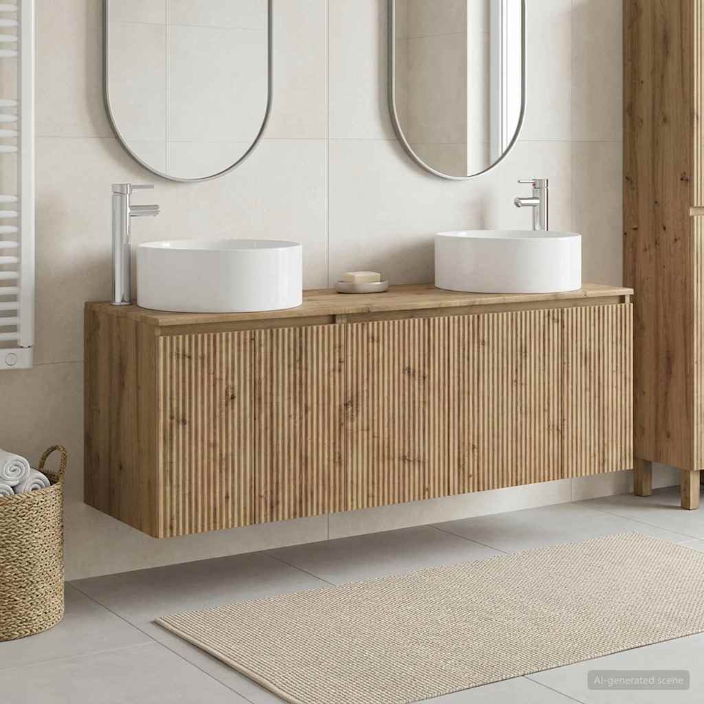 Badezimmerschrank-Set 3 Stk. Artisan-Eiche