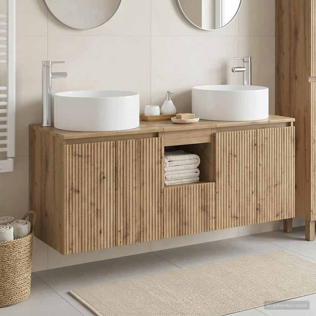 Badezimmerschrank-Set 3 Stk. Artisan-Eiche