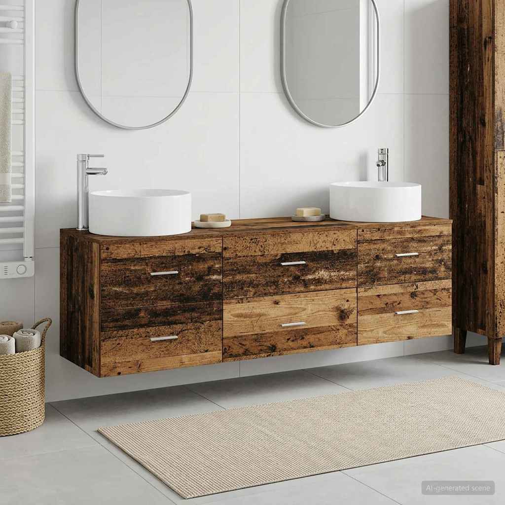 Badezimmermöbel-Set 3 stk. Altholz 49,5 x 44,5 x 65,5 cm