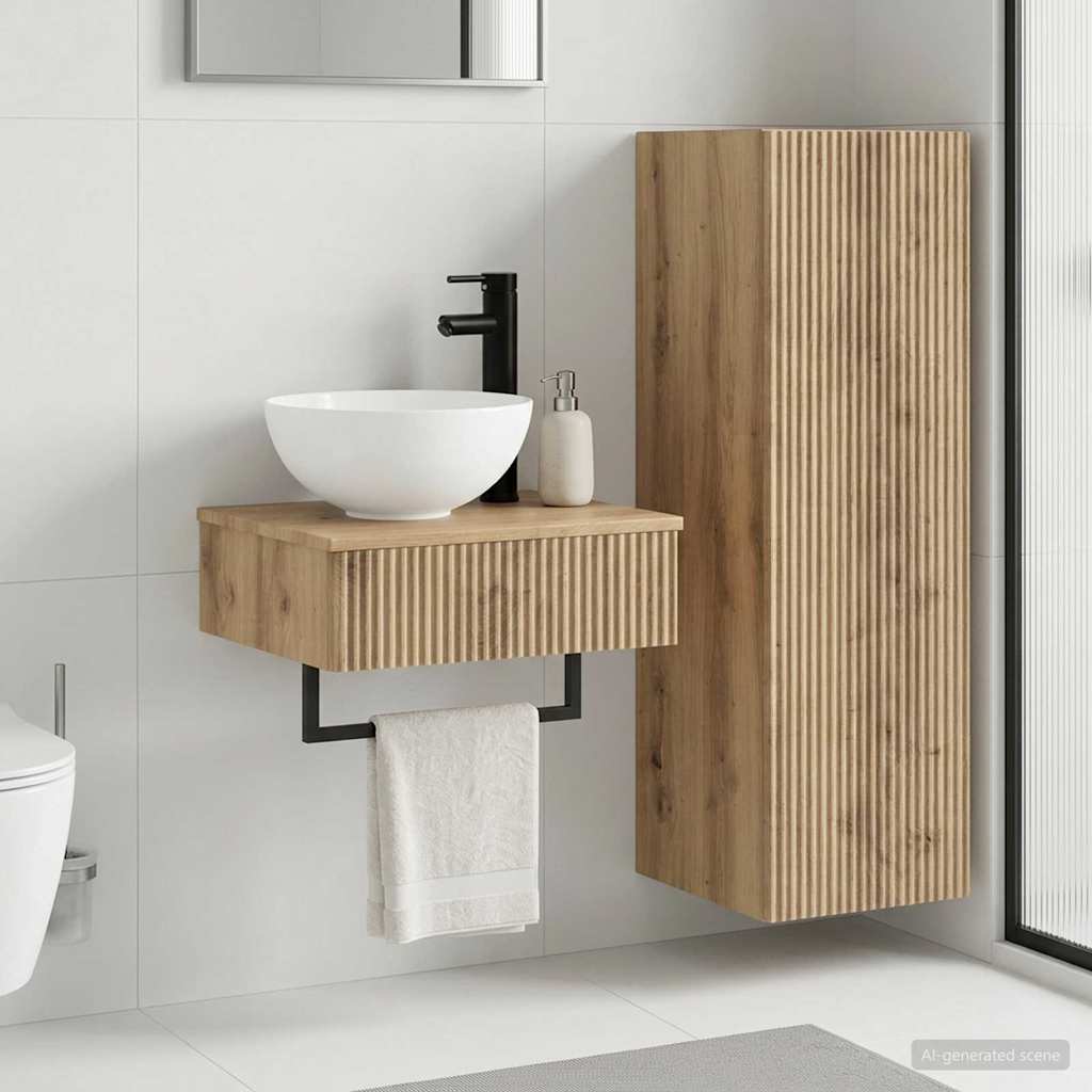 Badezimmermöbel-Set 2 Stk. Artisan-Eiche 33 x 34,5 x 100 cm