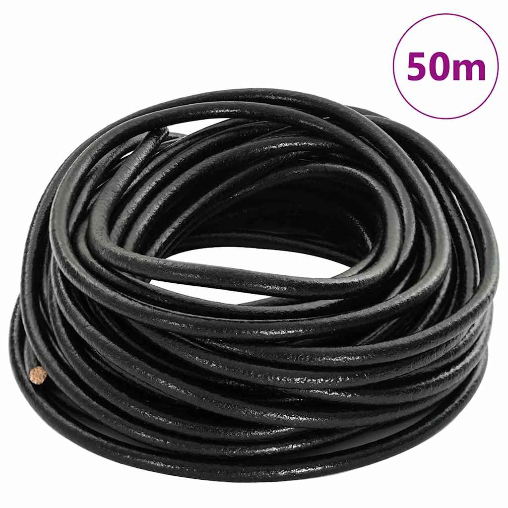 Leder Schnur 1 Schwarz Ø5 mm x 50 m Leder