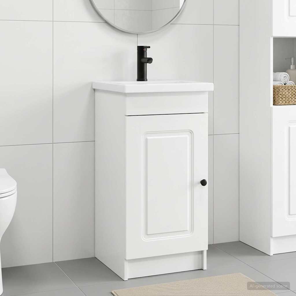 Badezimmerschrank mit Waschbecken Weiß 42 x 40 x 84,5 cm