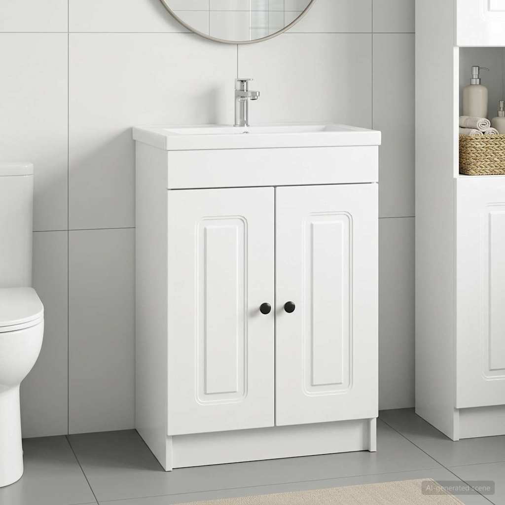 Unter dem Waschbecken Badschrank Hochglanz Weiß