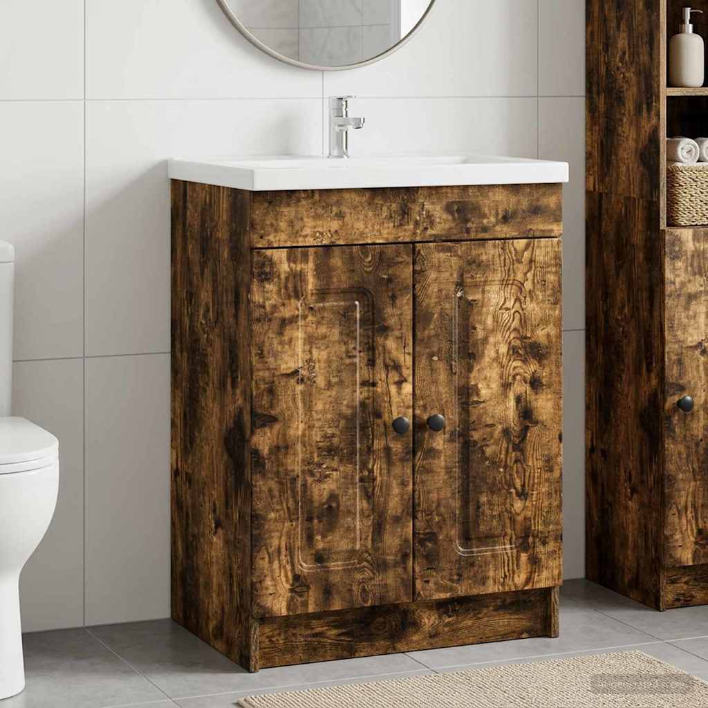 Unter dem Waschbecken Badschrank Geräucherte Eiche