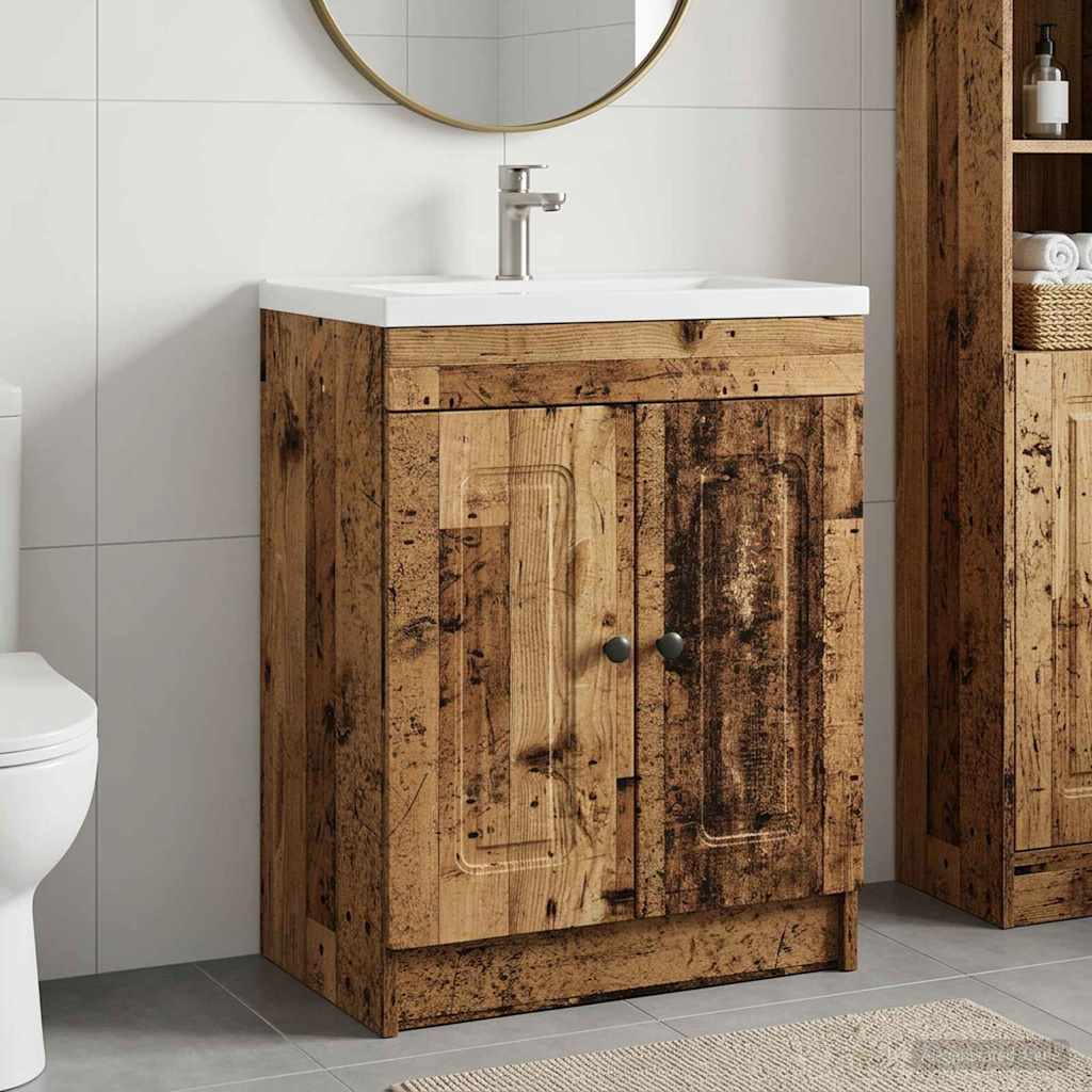 Unter dem Waschbecken Badschrank Altholz 56 x 37,5 x 81 cm