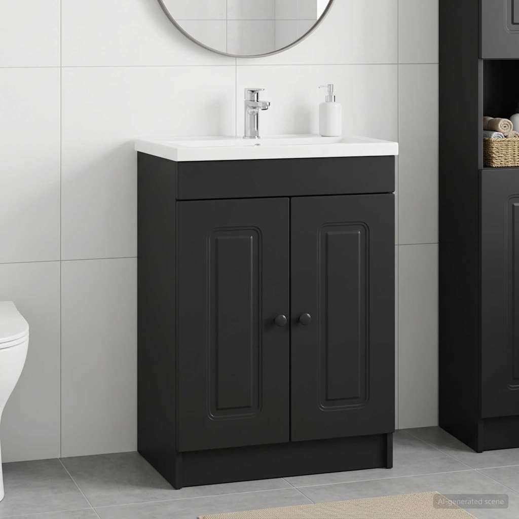 Unter dem Waschbecken Badschrank Schwarz 78,5 x 37,5 x 81 cm