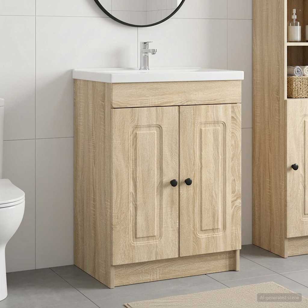 Unter dem Waschbecken Badschrank Sonoma-Eiche