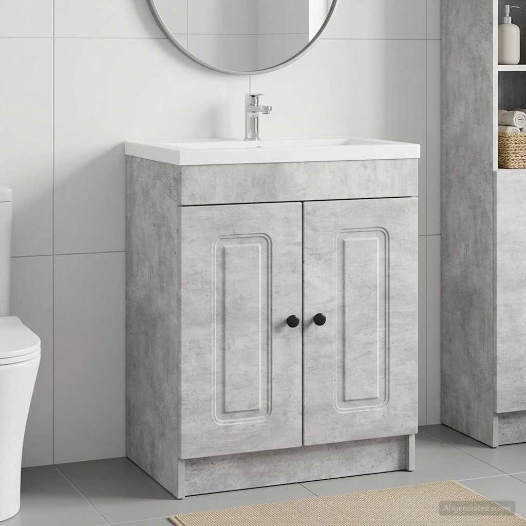 Unter dem Waschbecken Badschrank Betongrau 78,5 x 37,5 x 81 cm
