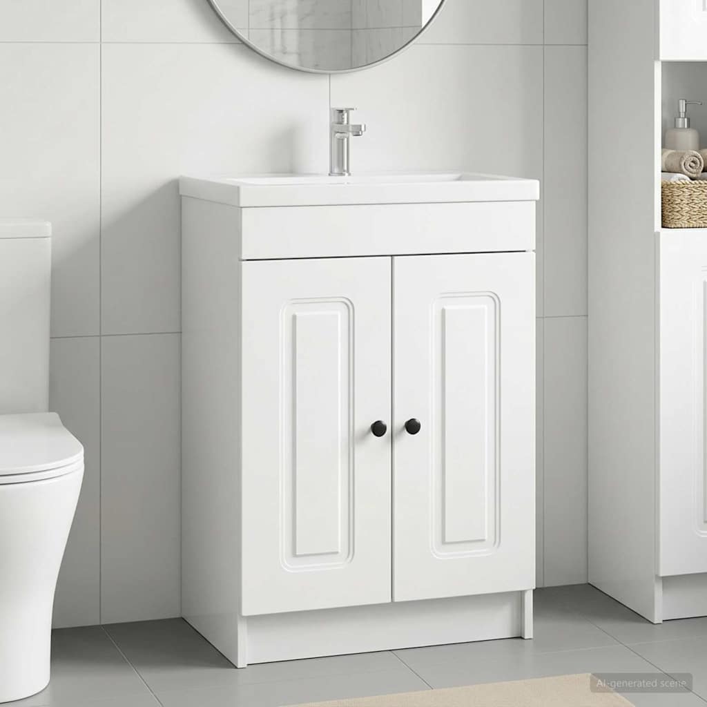 Unter dem Waschbecken Badschrank Hochglanz Weiß