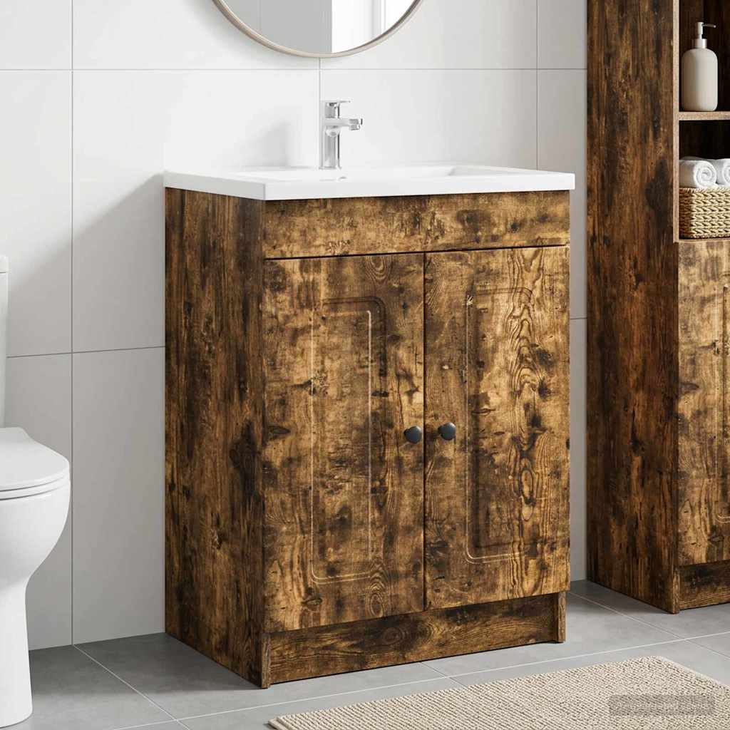 Unter dem Waschbecken Badschrank Geräucherte Eiche