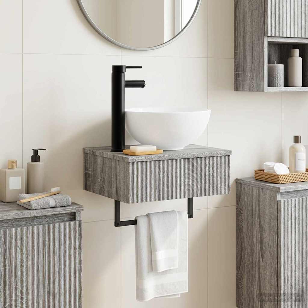 Wandmontiertes Waschbecken Grau Sonoma 40 x 35 x 39 cm
