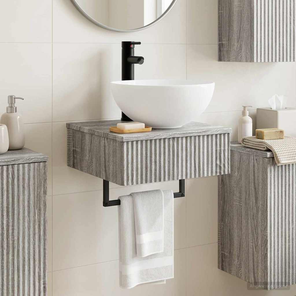 Wandmontiertes Waschbecken Grau Sonoma 40 x 41 x 40,5 cm