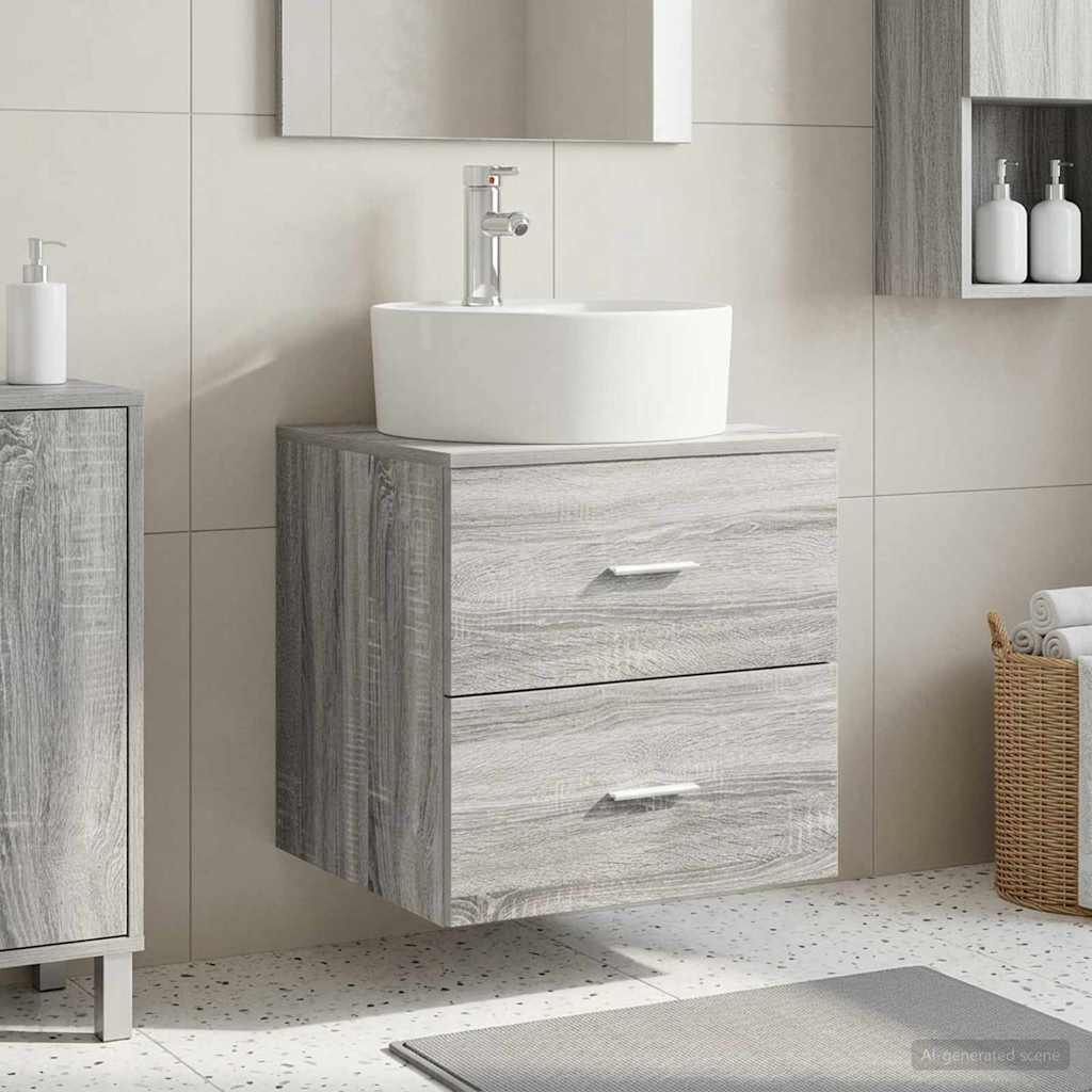 Wandmontierte Waschtisch Sonoma-Grau 49,5 x 44,5 x 65 cm