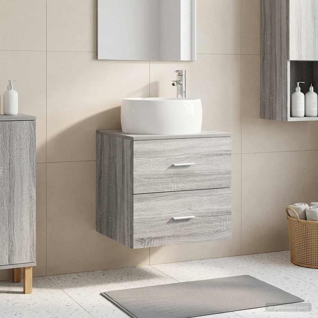 Wandmontierte Waschtisch Sonoma-Grau 49,5 x 44,5 x 66 cm