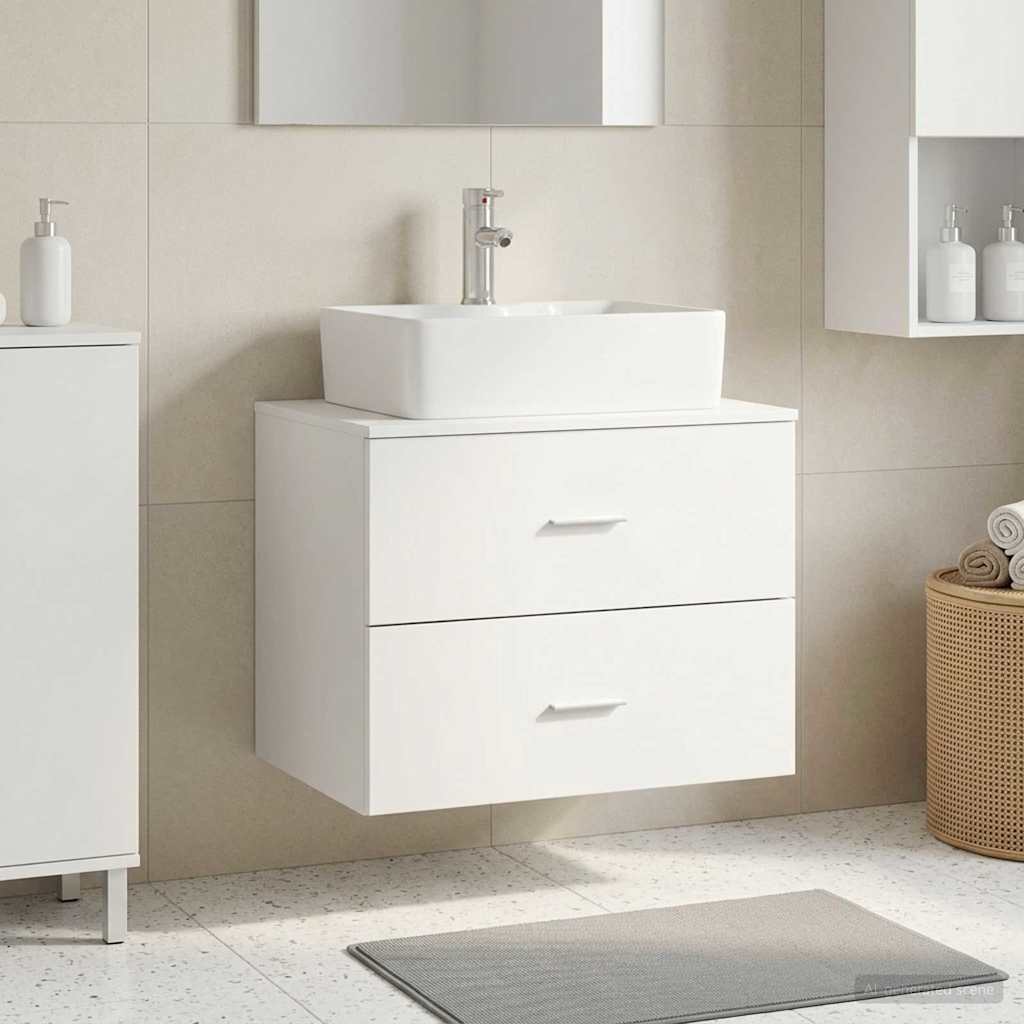 Wandaufbewahrung Badezimmer Weiß 62,5 x 44,5 x 50 cm