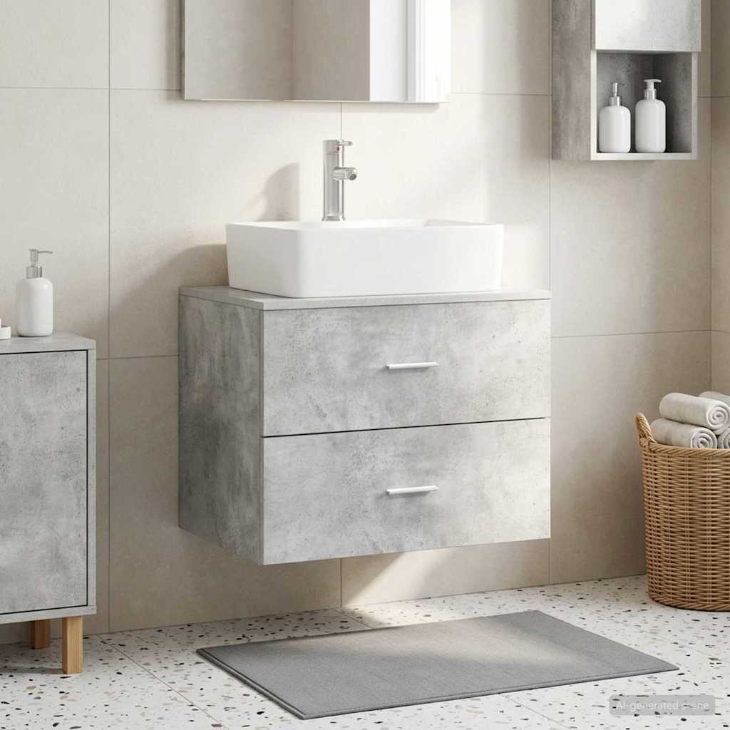 Wandaufbewahrung Badezimmer Betongrau 62,5 x 44,5 x 50 cm
