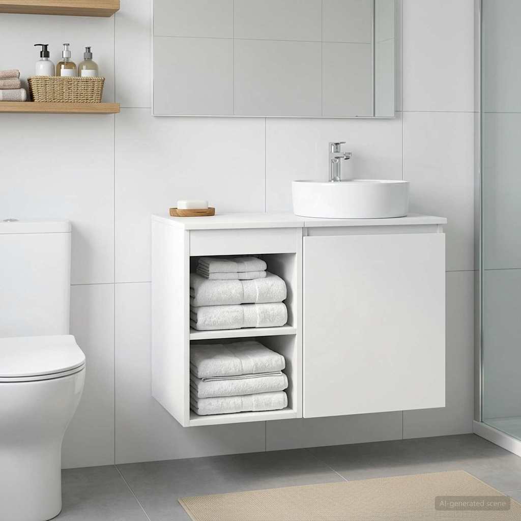 Badezimmerschrank Inzwischen Weiß 30 x 44,5 x 50 cm
