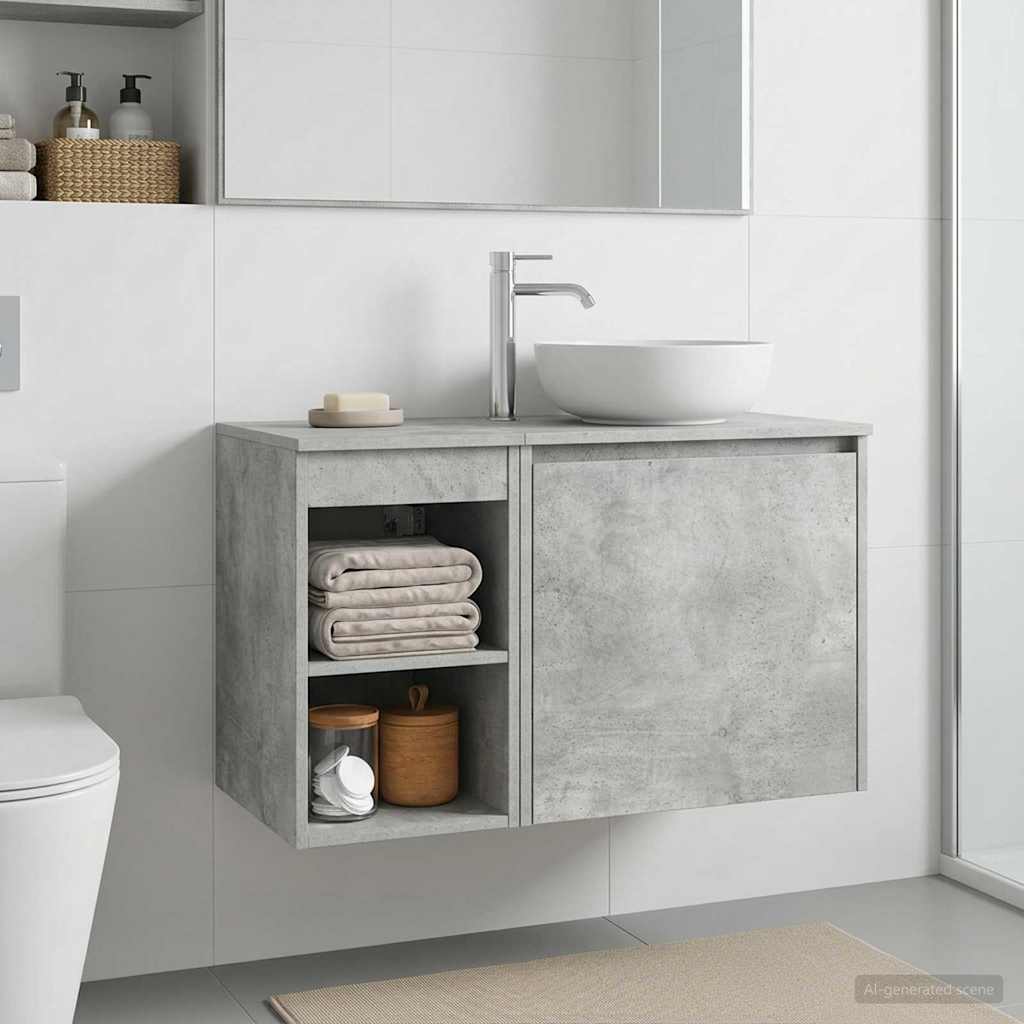 Badezimmerschrank Inzwischen Betongrau 30 x 44,5 x 50 cm
