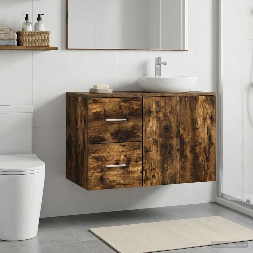 Badezimmerschrank Inzwischen Geräucherte Eiche 30 x 35 x 50 cm