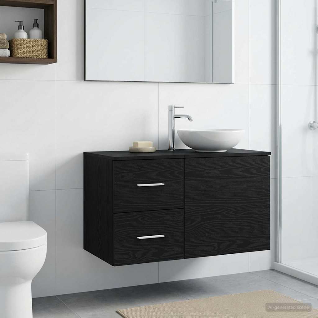 Badezimmerschrank Inzwischen Schwarze Eiche 30 x 44,5 x 50 cm