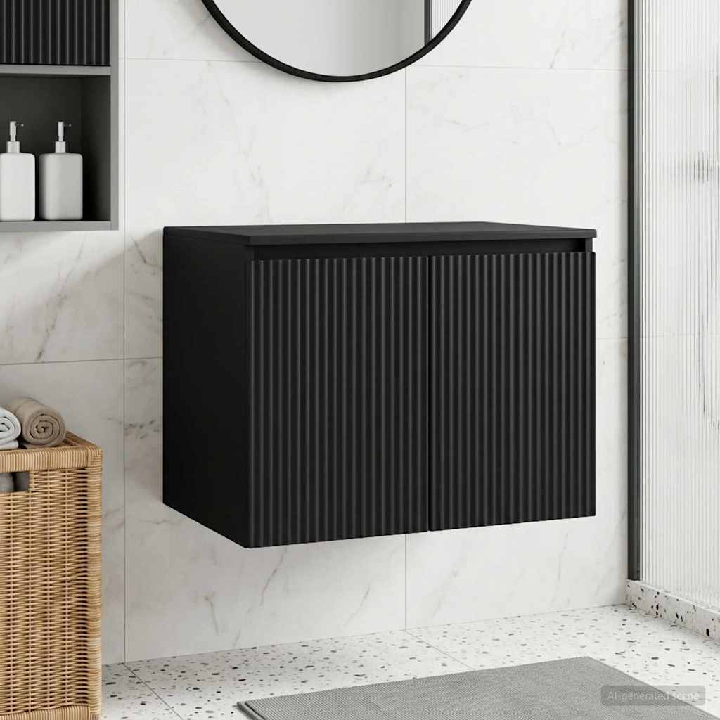 Wandmontierter Badezimmerschrank Schwarz 62,5 x 44,5 x 50 cm