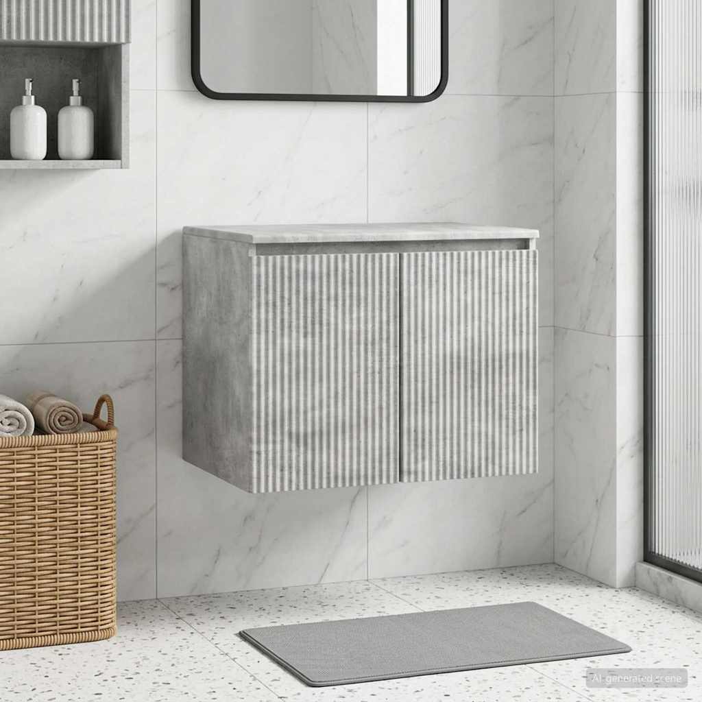 Wandmontierter Badezimmerschrank Betongrau 62,5 x 44,5 x 50 cm