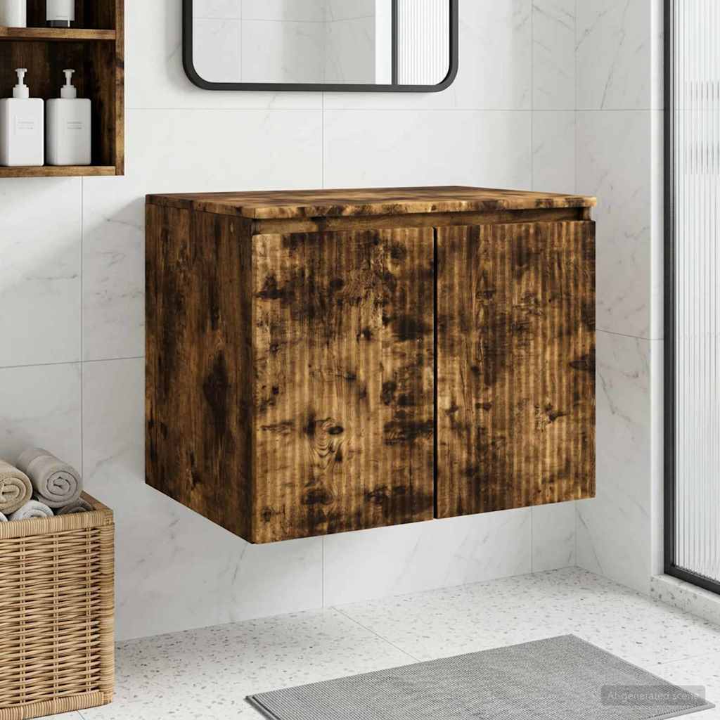 Wandmontierter Badezimmerschrank Geräucherte Eiche