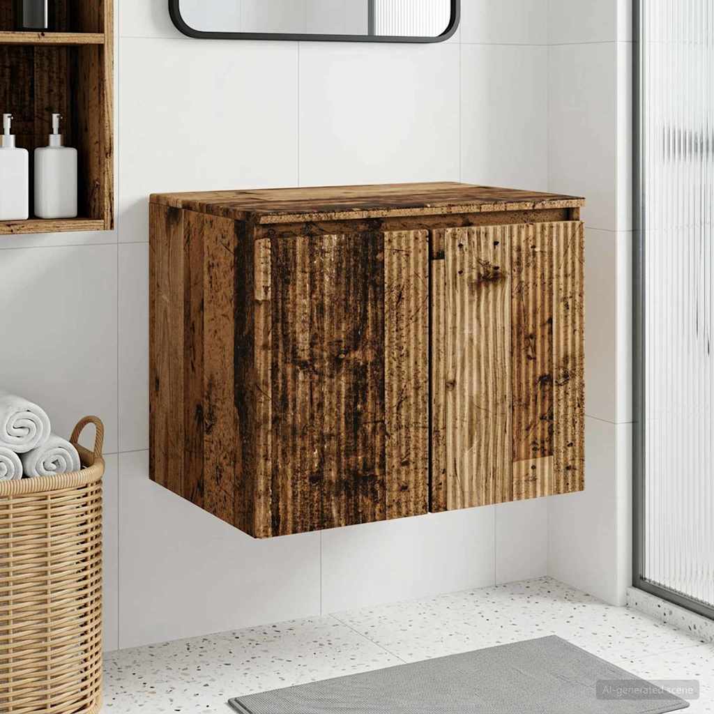 Wandmontierter Badezimmerschrank Altholz 62,5 x 44,5 x 50 cm
