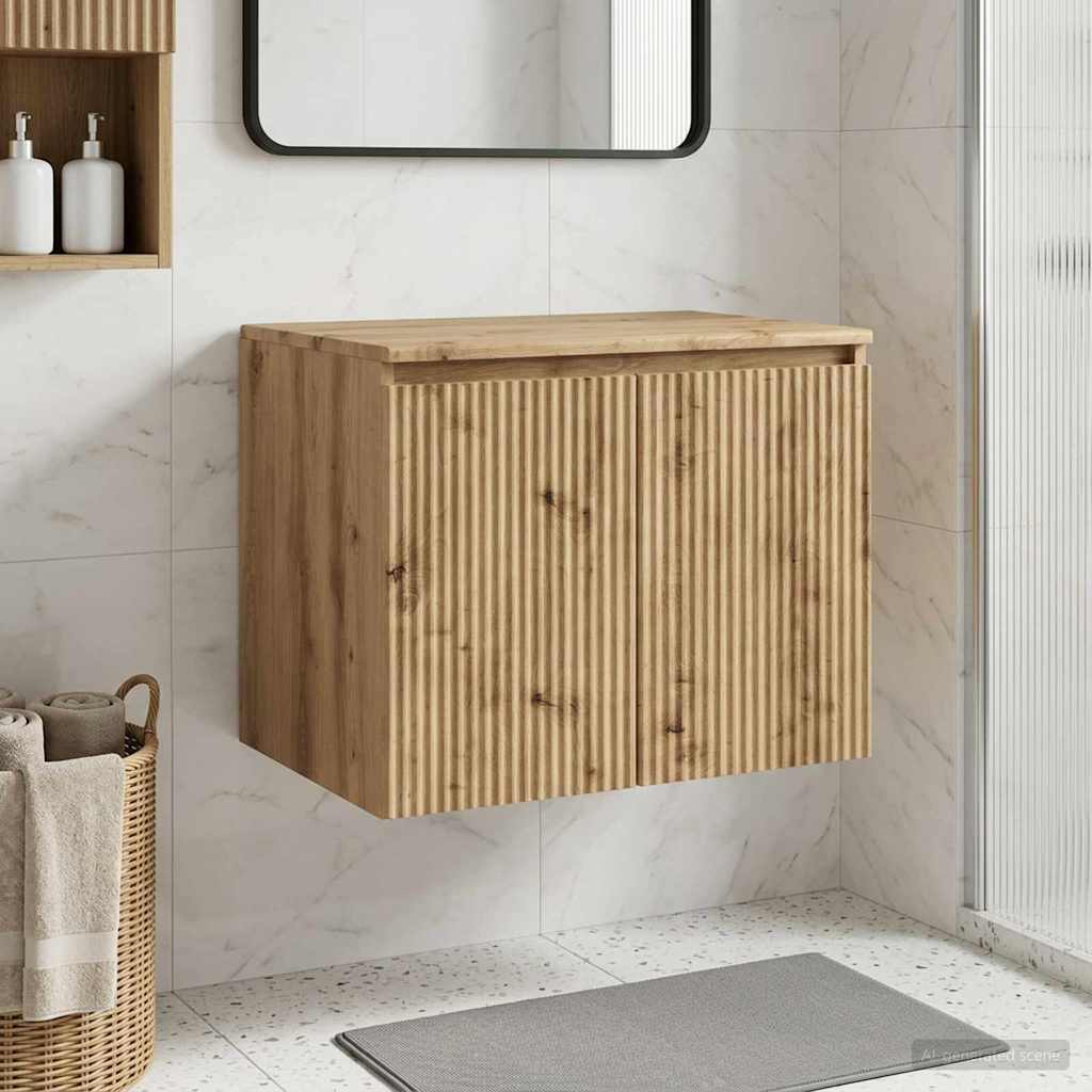 Wandmontierter Badezimmerschrank Artisan-Eiche