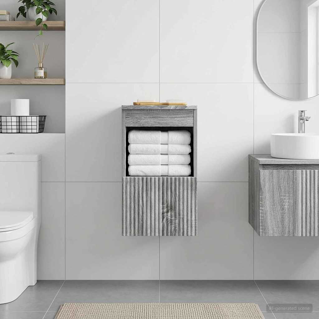 Badezimmerschrank Sonoma-Grau 30 x 35 x 50 cm Holzwerkstoff