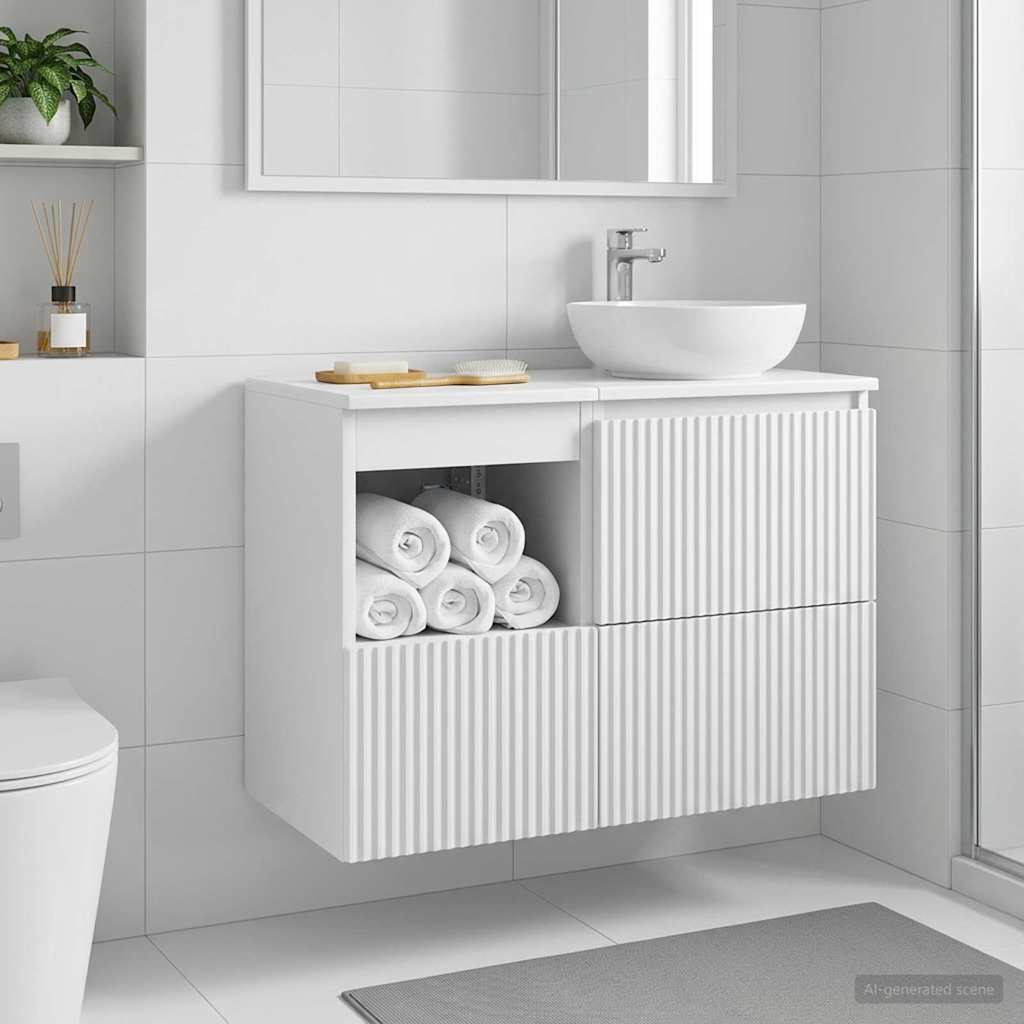 Badezimmerschrank Weiß 30 x 41 x 50 cm Holzwerkstoff
