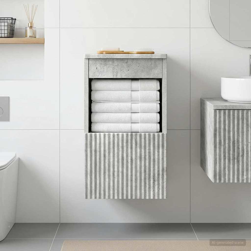 Badezimmerschrank Betongrau 30 x 41 x 50 cm Holzwerkstoff