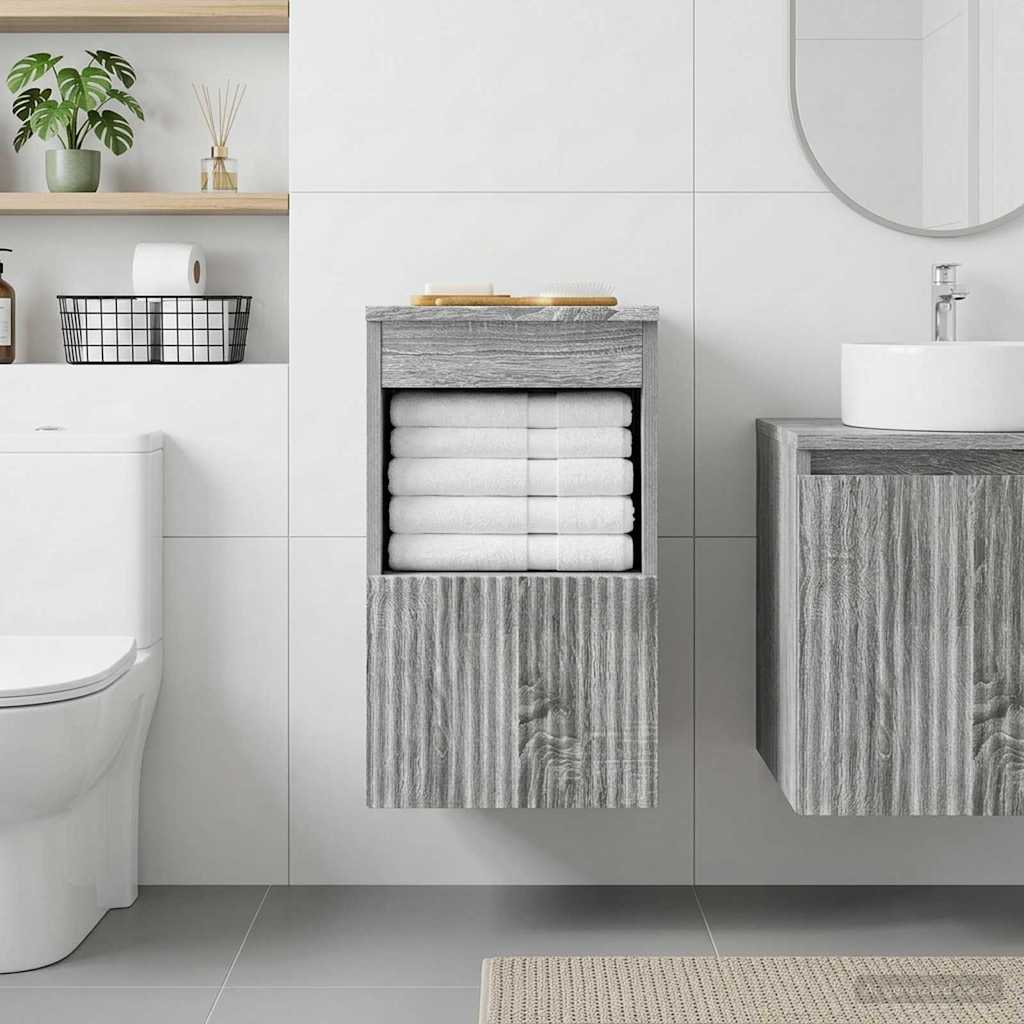 Badezimmerschrank Sonoma-Grau 30 x 41 x 50 cm Holzwerkstoff