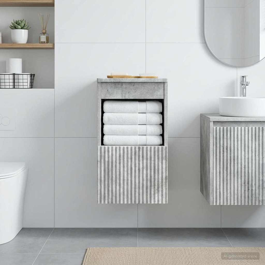 Badezimmerschrank Betongrau 30 x 44,5 x 50 cm Holzwerkstoff