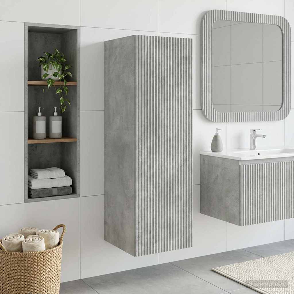 Wandmontierter Badezimmerschrank Betongrau 33 x 34,5 x 100 cm