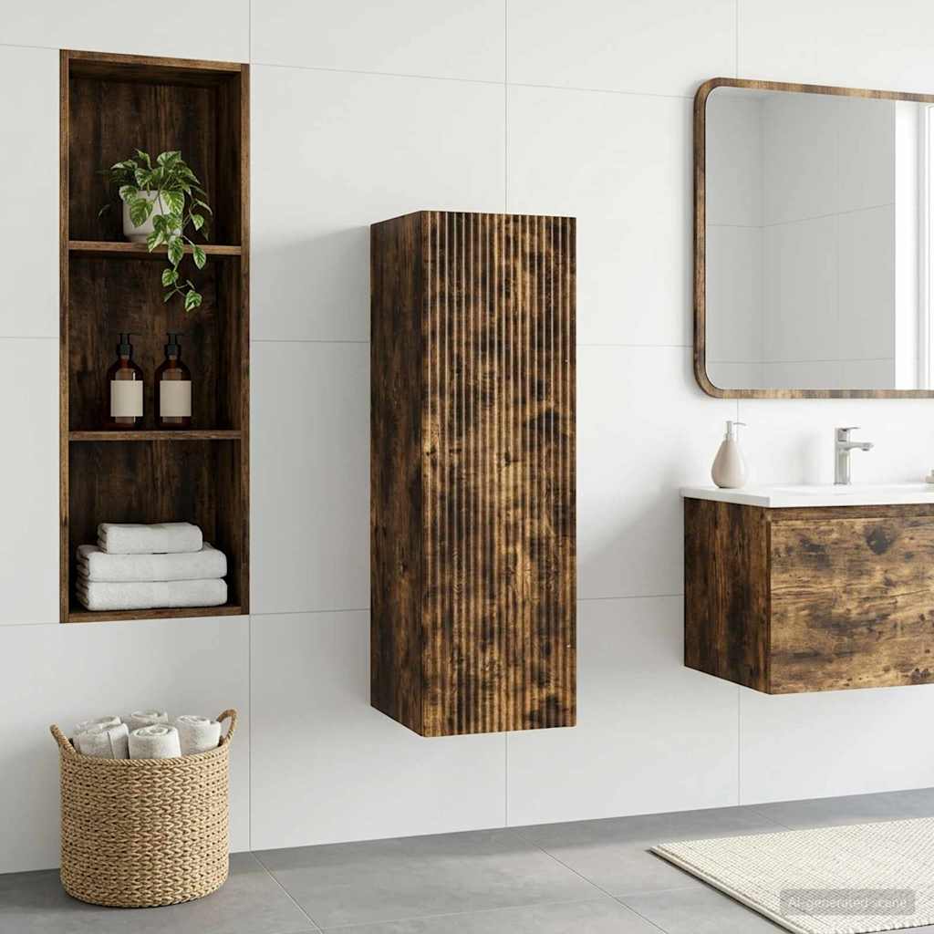 Wandmontierter Badezimmerschrank Geräucherte Eiche