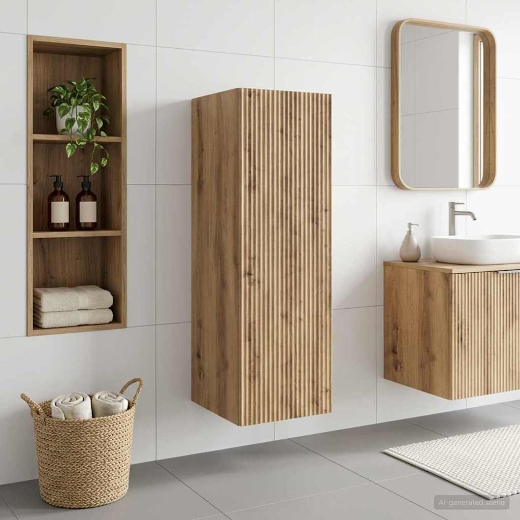 Wandmontierter Badezimmerschrank Artisan-Eiche